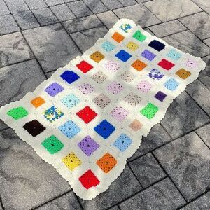 Granny Square Throw Blanket Vintage